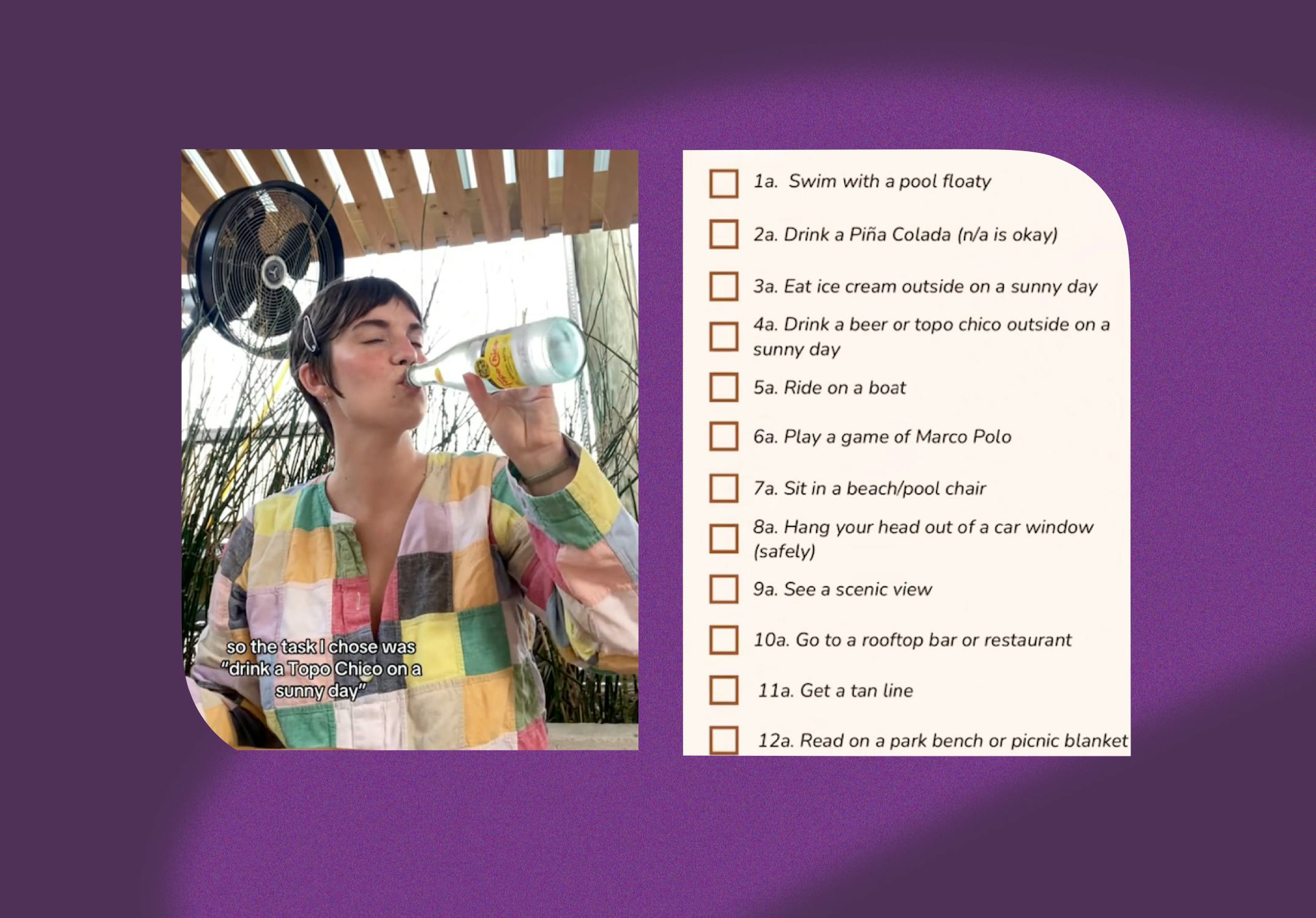 TikTok's "summer challenge" will help you make the most of the season.