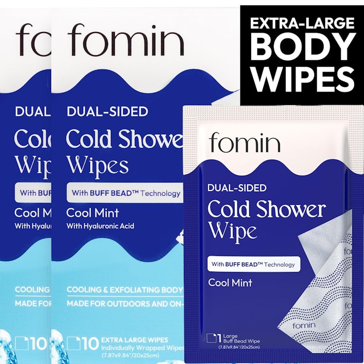 FOMIN Travel Cold Shower Wipes (20 Count) 