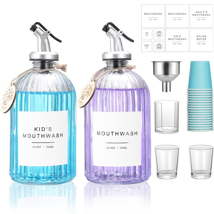 LANDNEOO Glass Mouthwash Dispenser (2-Pack)