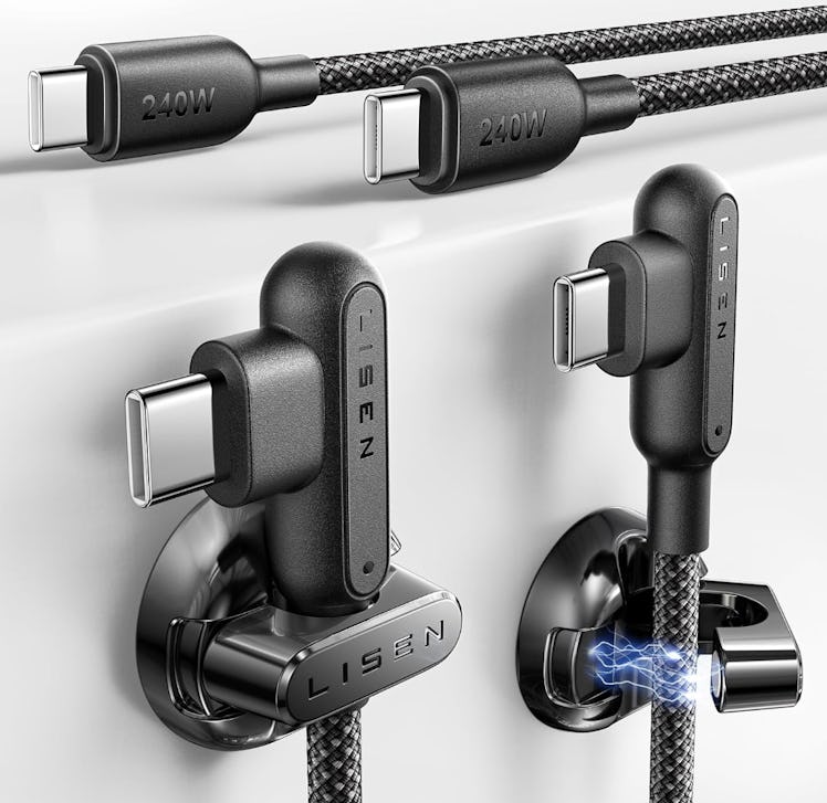LISEN USB C Cable & Cable Clips (4 Pieces)