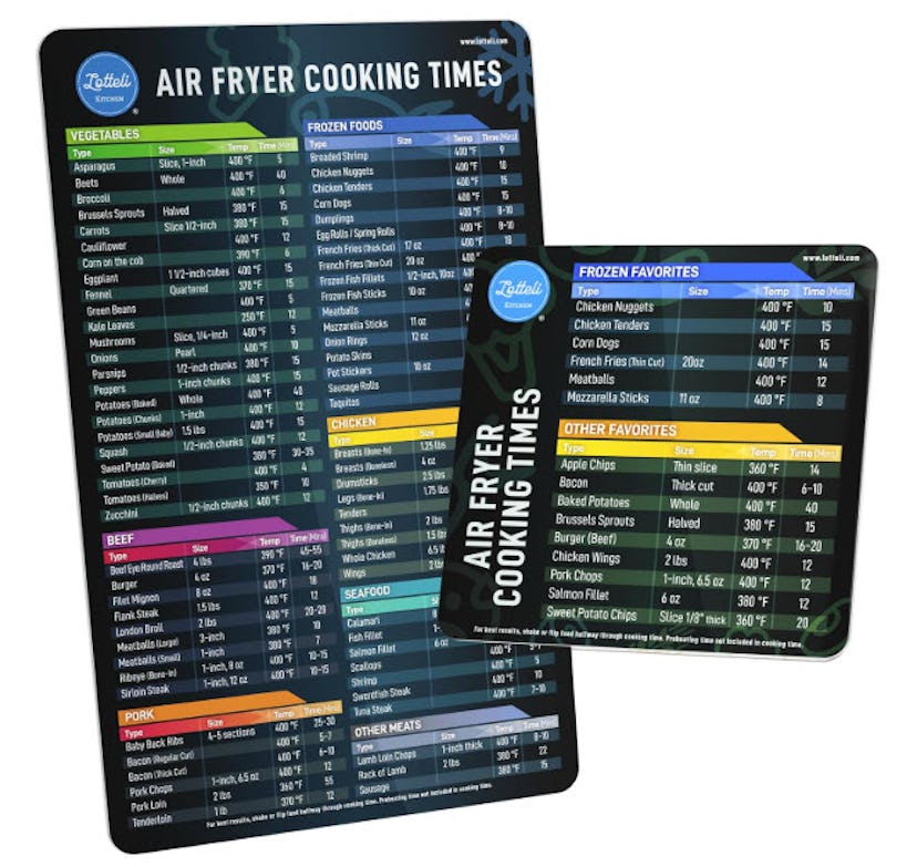 LOTTELI KITCHEN Air Fryer Magnetic Cheat Sheet Set