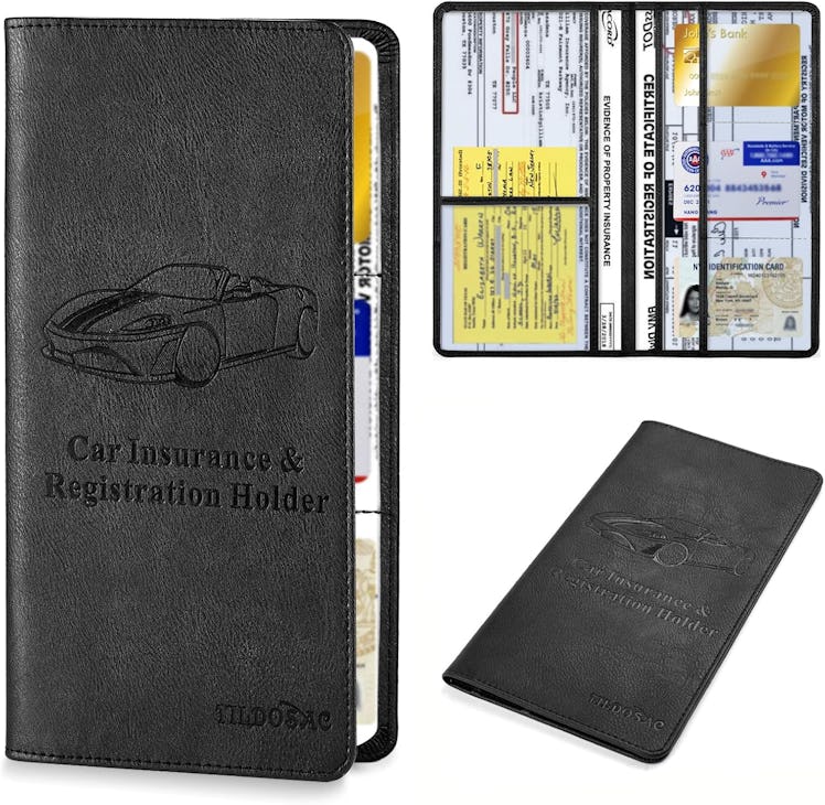 TILDOSAC Leather Car Registration & Insurance Card Holder