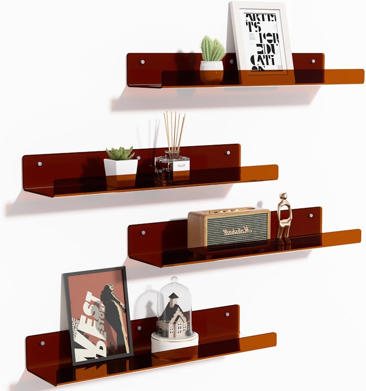 usimples Acrylic Floating Shelves (4-Pack)