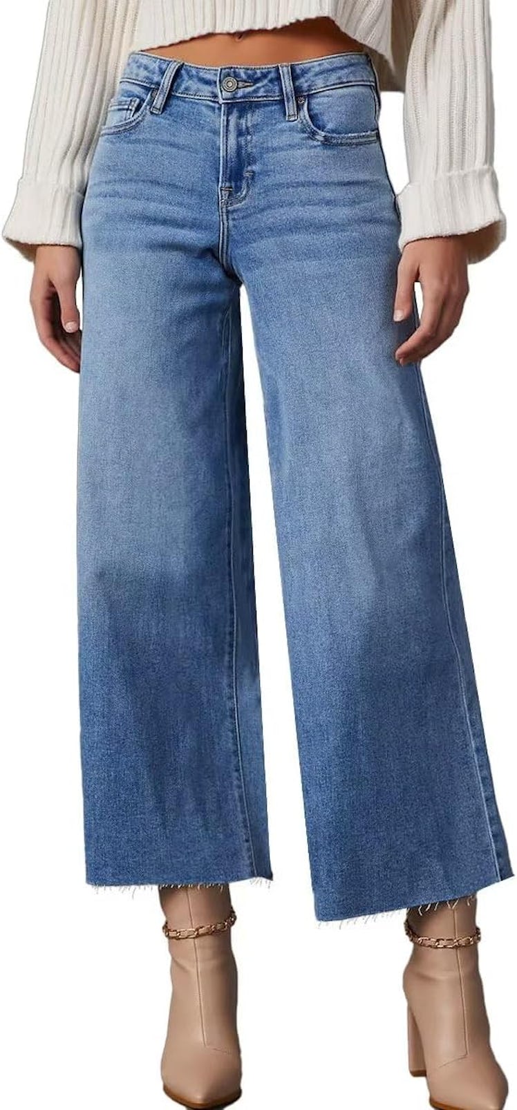 Allimy Wide-Leg Cropped Jeans
