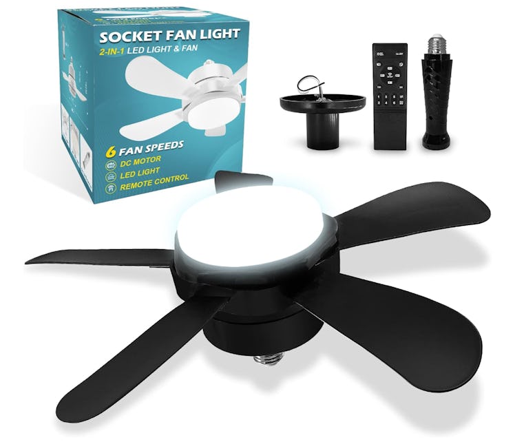 whicow Socket Fan Light