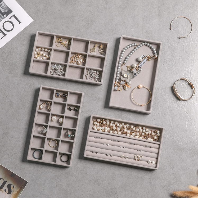 Frebeauty Jewelry Organizer Tray (4-Pack)