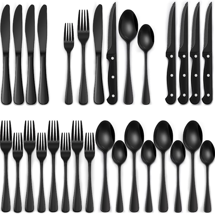 EWFEN Black Silverware Set (24-Pieces)