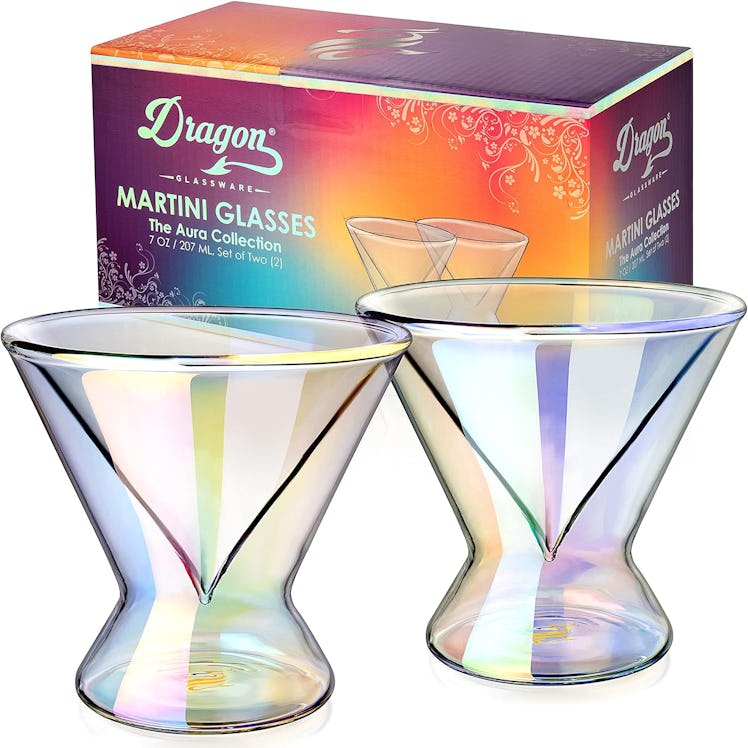 Dragon Glassware Iridescent Cocktail Glasses (Set of 2)