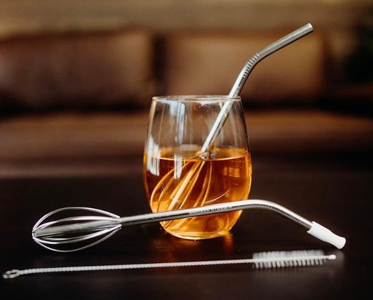  Whiskee Straw Reusable Straw And Whisk Set