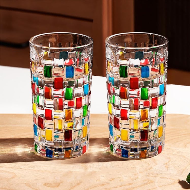 EWEIGEER Colorful Glass Cups (2-Pack)