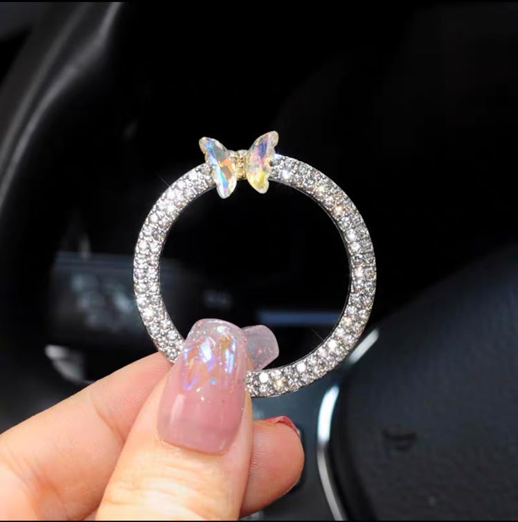 3leavtrees Bling Ring Emblem Car Accessories