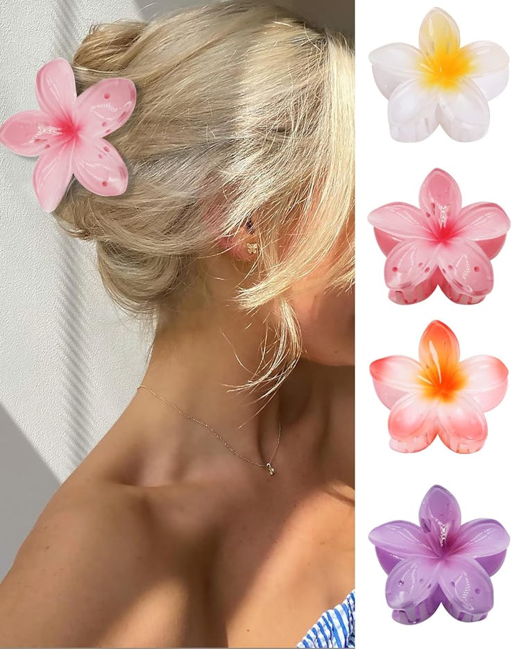 GQLV Flower Hair Claw Clips (4-Pack)