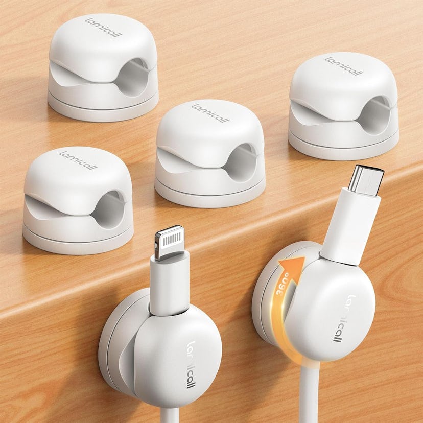 Lamicall Rotatable Cord Organizer Cable Clips (6-Pack)