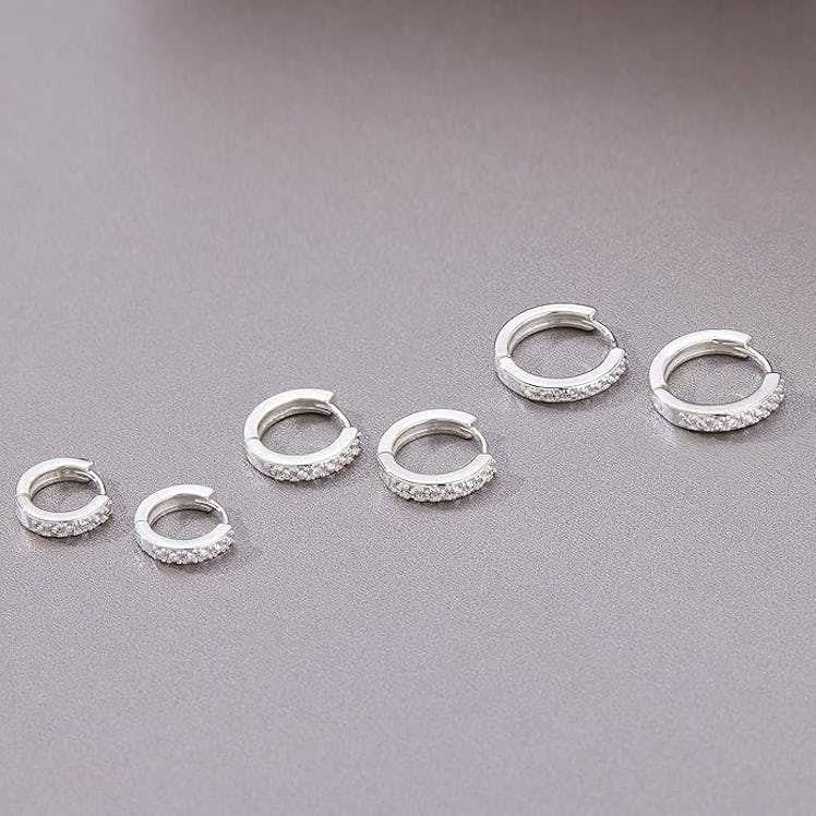 Poxtex Mini Huggie Hoop Earrings Set (3-Pairs)