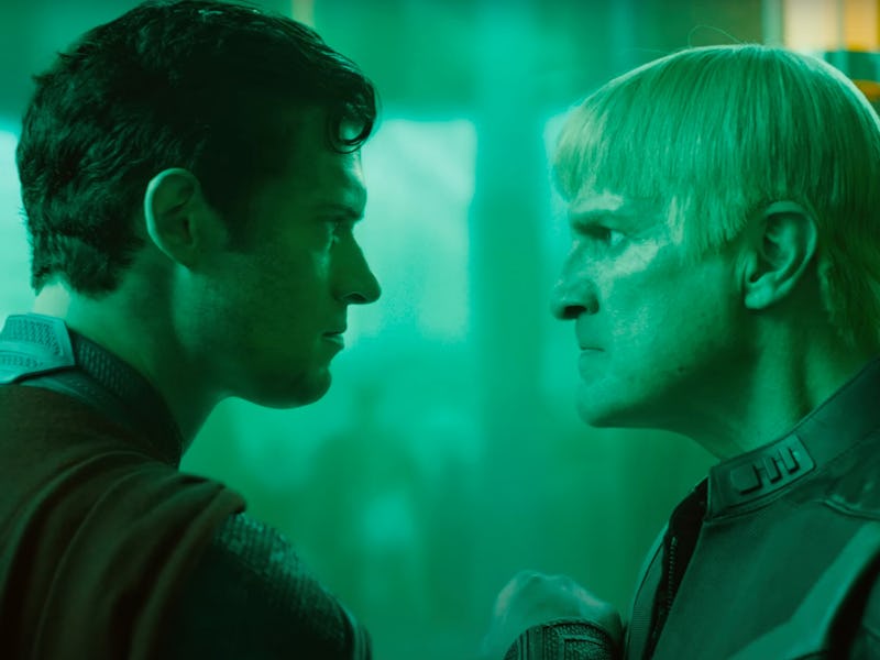 David Corenswet and Nathan Fillion in Superman