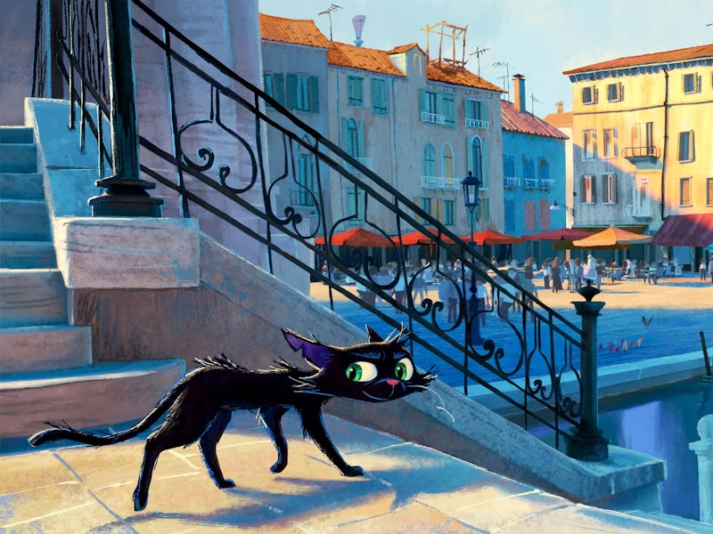 Nero roams the streets of Venice in DisneyPixar's Gatto