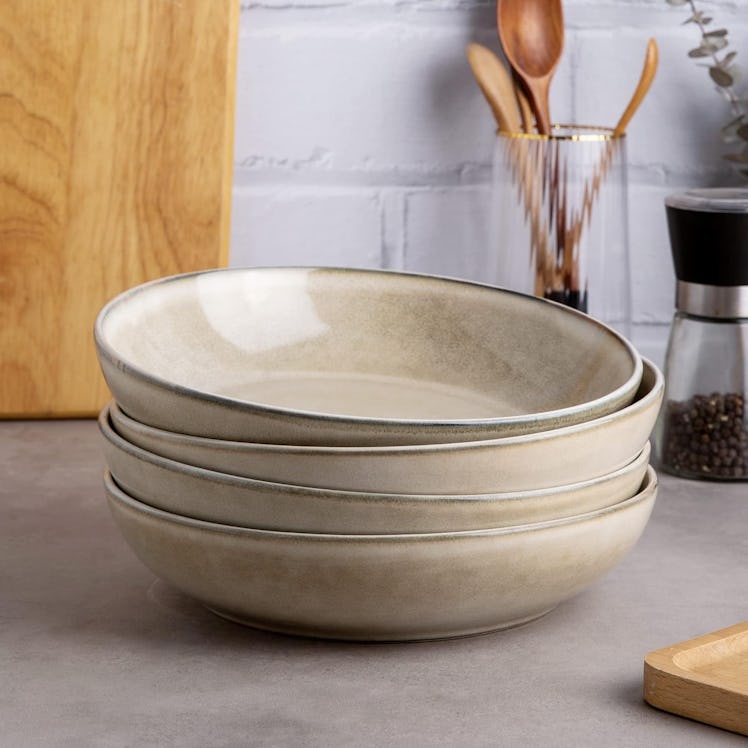 AmorArc 8.5-Inch Large Pasta Bowls (Set of 4) 