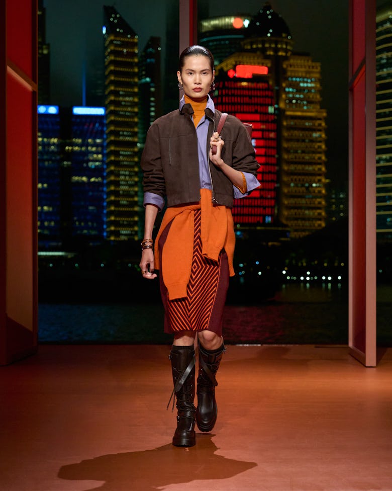 a look from hermès resort 2026 runway show in shanghai