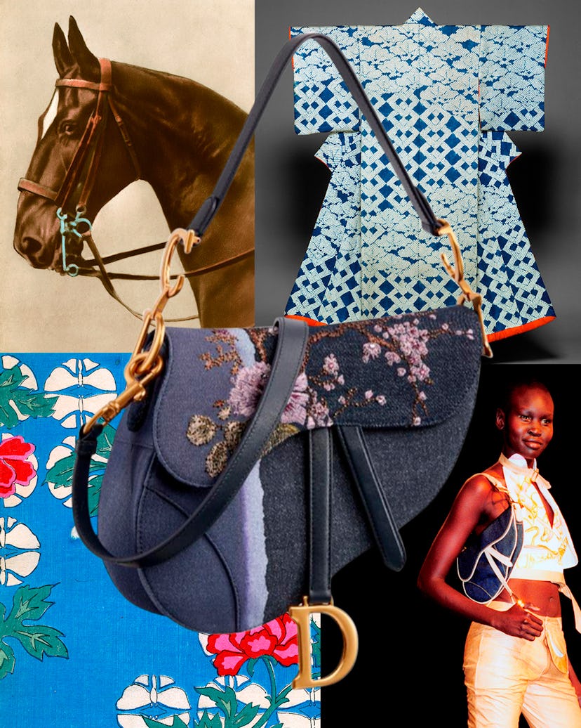 Dior’s latest update on its iconic Saddle Bag incorporates Japanese influences such as embroidered p...