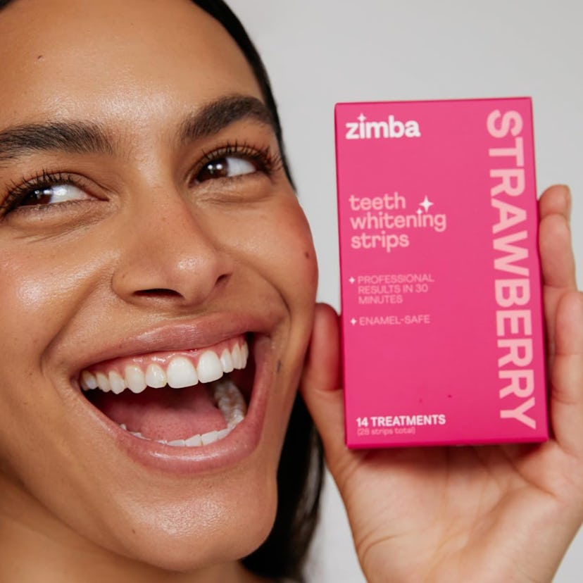 Zimba Strawberry Flavored Teeth Whitening Strips Treatment