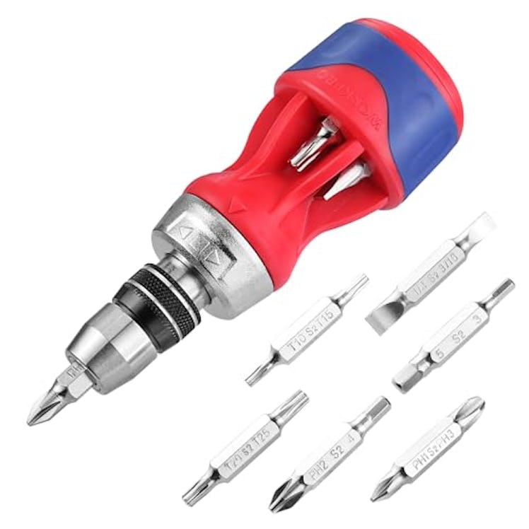 WORKPRO 12-in-1 Stubby Ratcheting Multi-Bit Screwdriver