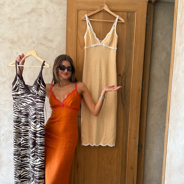 orange reformation dress Reformation // Silk Halter Dress VSP Consignment