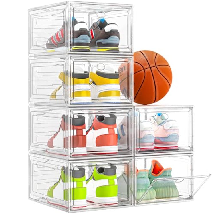 7 code Sturdy Clear Shoe Storage Organizer (6-Pack)