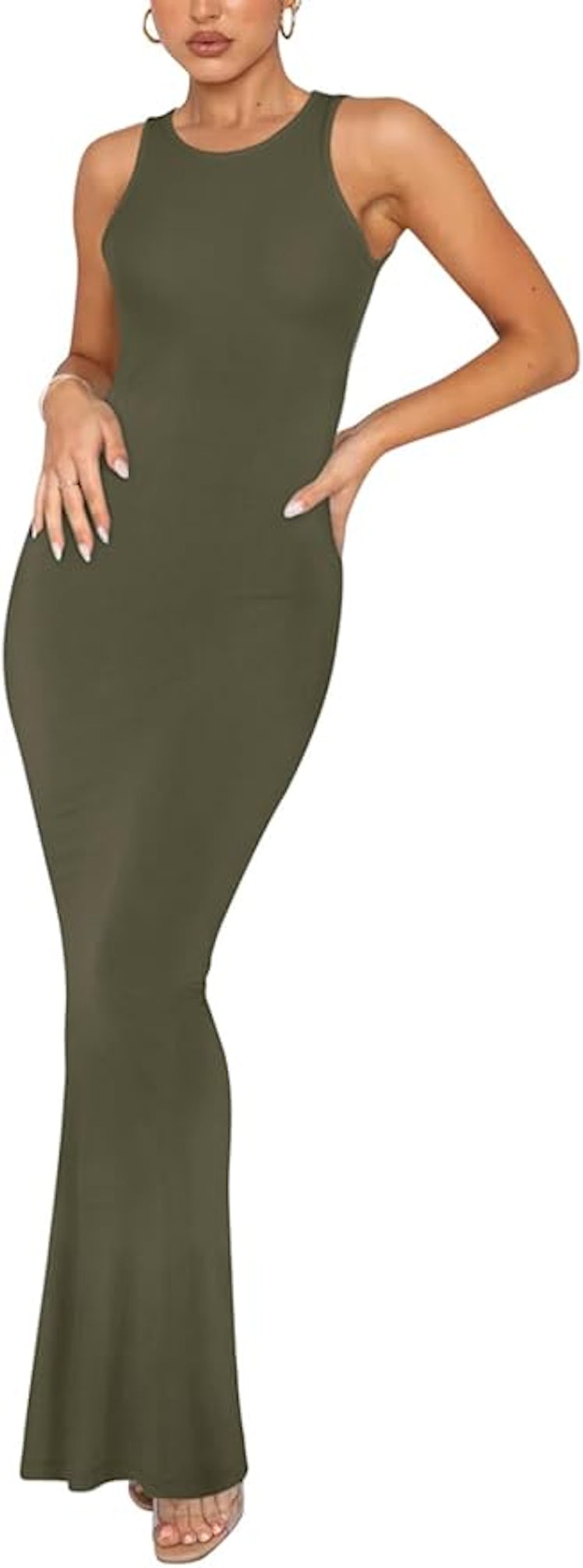 REORIA Tank Halter Maxi Dress