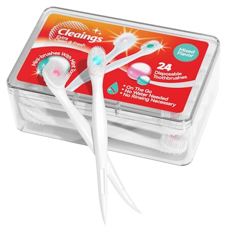 Cleaings® Mini Travel Disposable Toothbrushes With Toothpaste & Picks (24 Count)