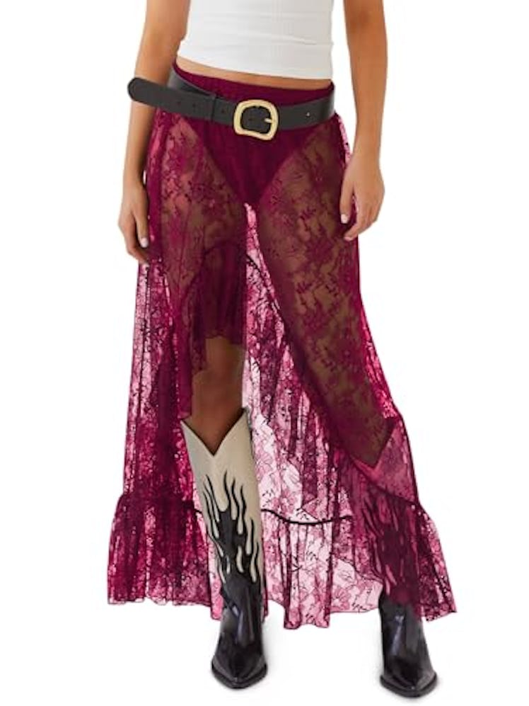  Cicy Bell Lace Maxi Skirt