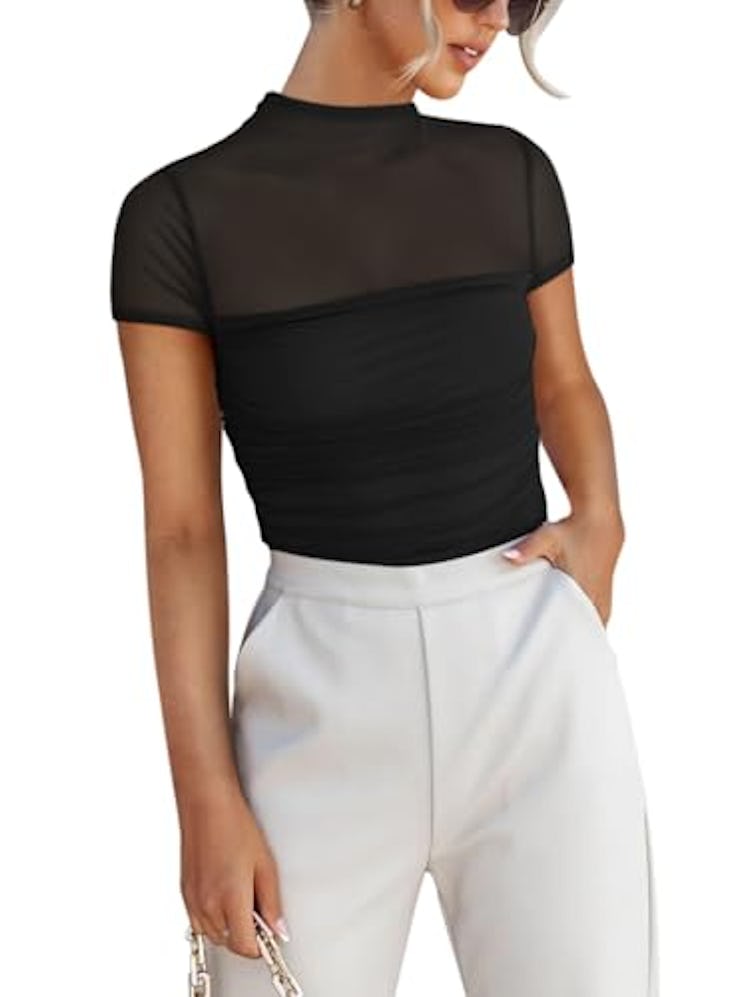 REORIA Ruched Bodysuit