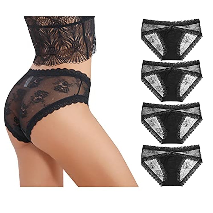 LEVAO Lace Bikini Underwear (4-Pack)