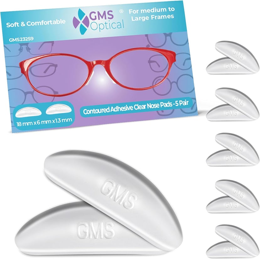 GMS Optical Contoured Silicone Eyeglass Nose Pads (5-Pairs)