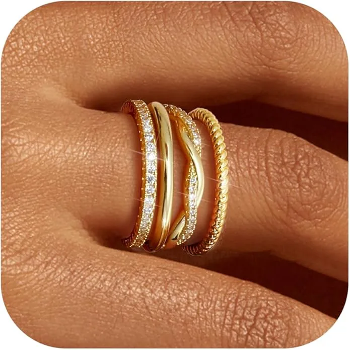 Florideco Stackable Gold Rings