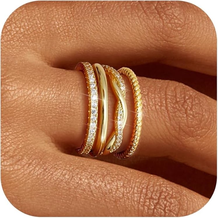 Florideco Stackable Gold Rings