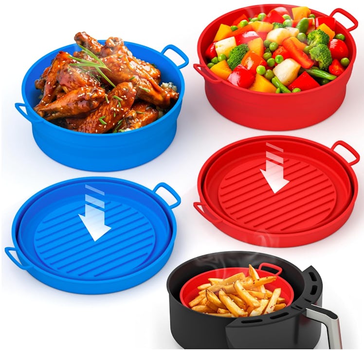 LOTTELI KITCHEN Collapsible Silicone Air Fryer Basket (2-Pack)