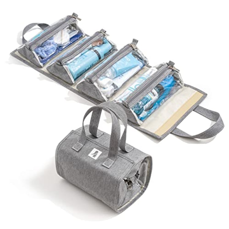 4kits Hanging Roll-Up Makeup Bag