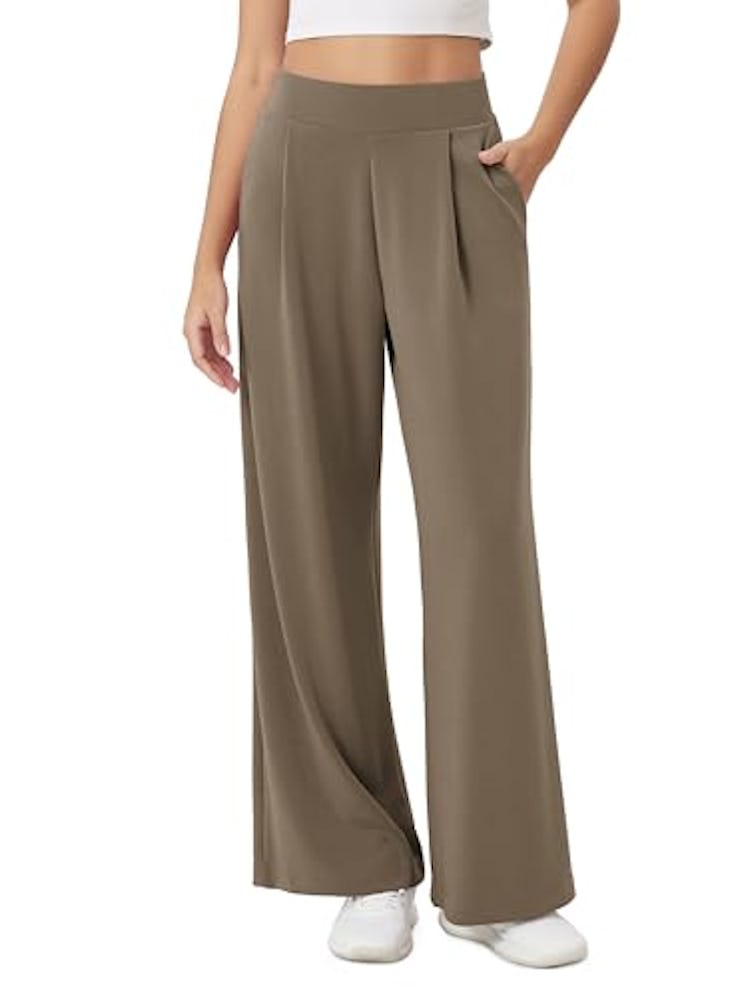 ODODOS Modal Soft Wide Leg Pants for Women High Waist Casual Relaxed Pants with Pockets, 27" Inseam,...