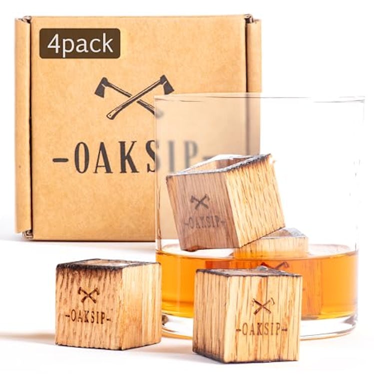Oaksip Wooden Whiskey Stones Set (4-Pack)
