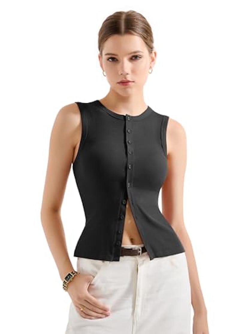 SUUKSESS Button-Down Vest Top