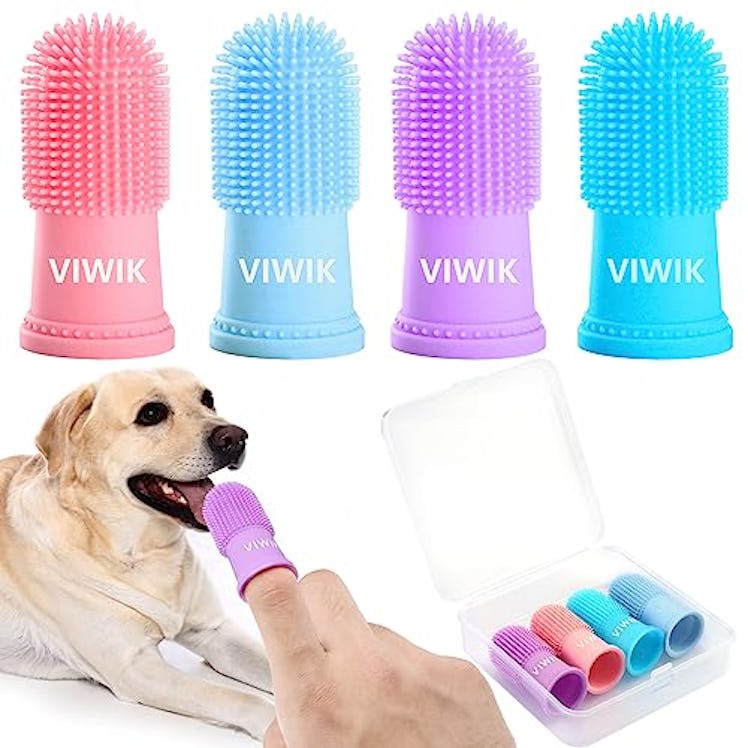 VIWIK Dog Toothbrush Kit (4-Pack)