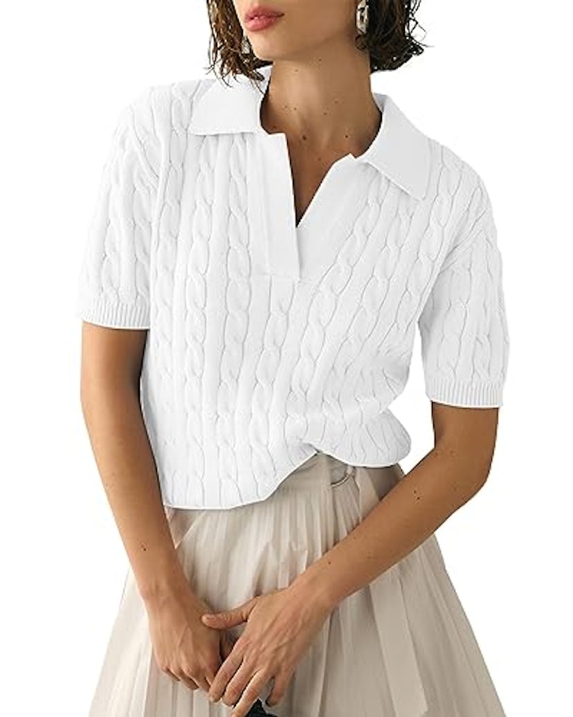 Imily Bela Cable Short Sleeve Sweater