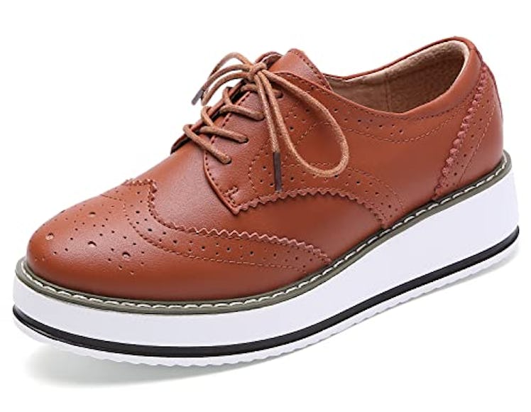 DADAWEN Platform Lace-Up Wingtips