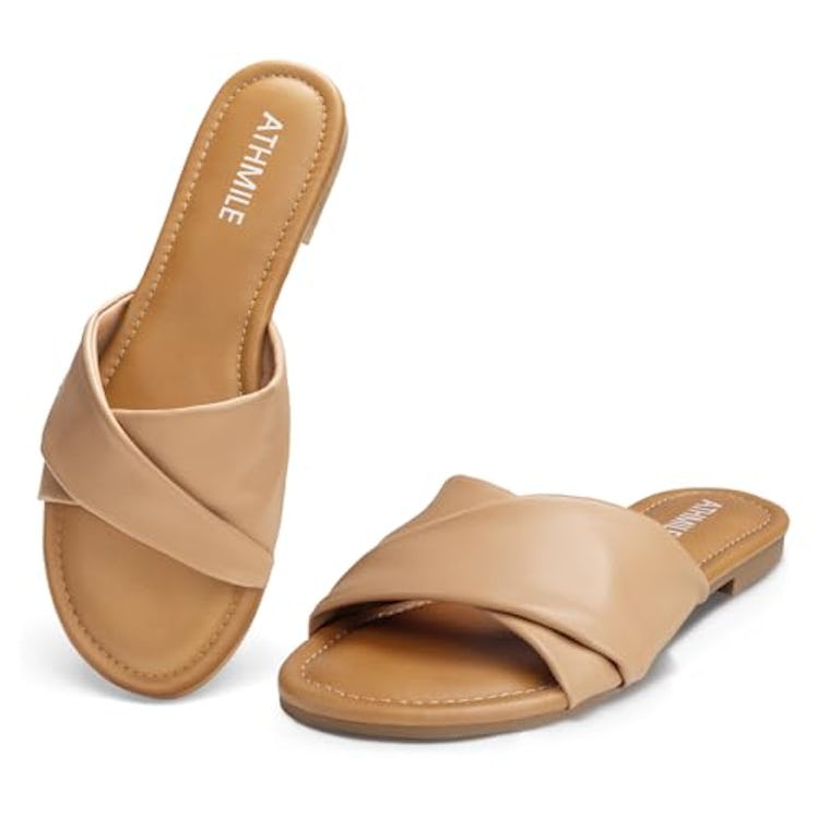 ATHMILE Flat Slide Sandals 