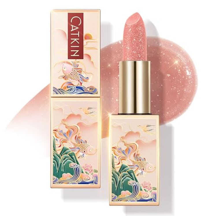 CATKIN Tinted Lip Balm Glitter Lip Stain Ultra Hydrating Lip Moistrurizer Chapstick with Vitamin E N...