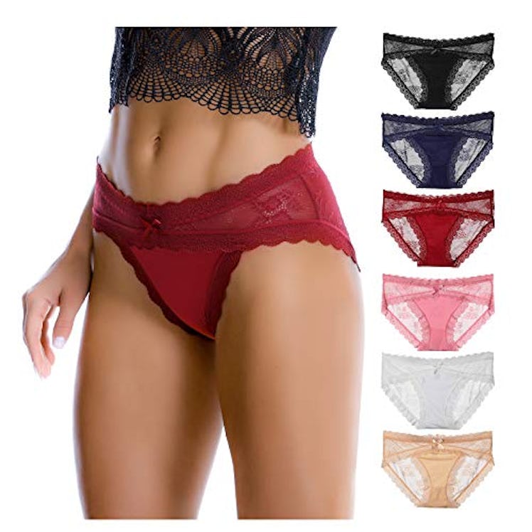 LEVAO Lace Hipster Panties (6-Pack)