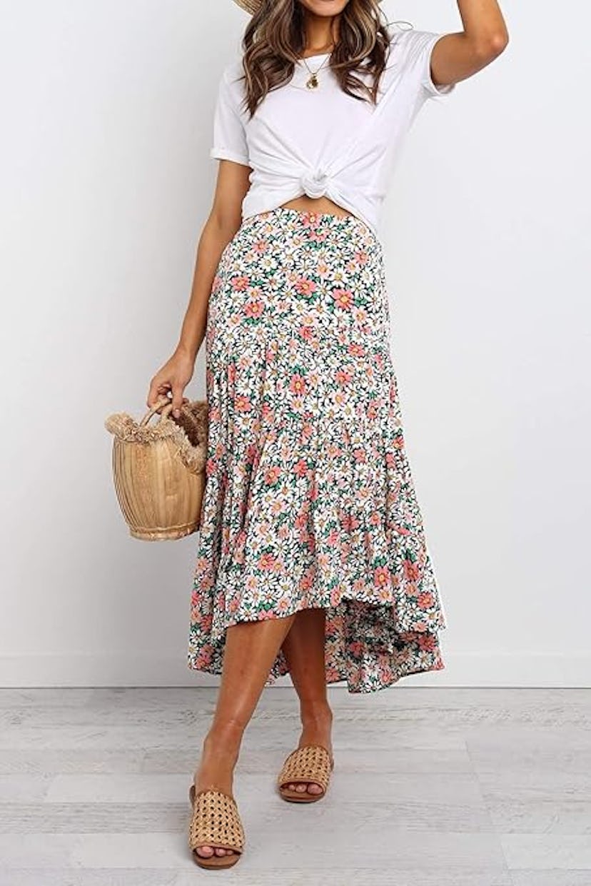 PRETTYGARDEN High-Low Midi Skirt