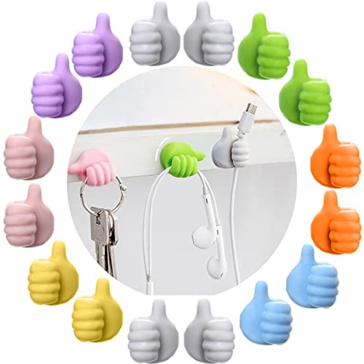 AELITOK Silicone Thumb Adhesive Cable Clip (16-Pack)