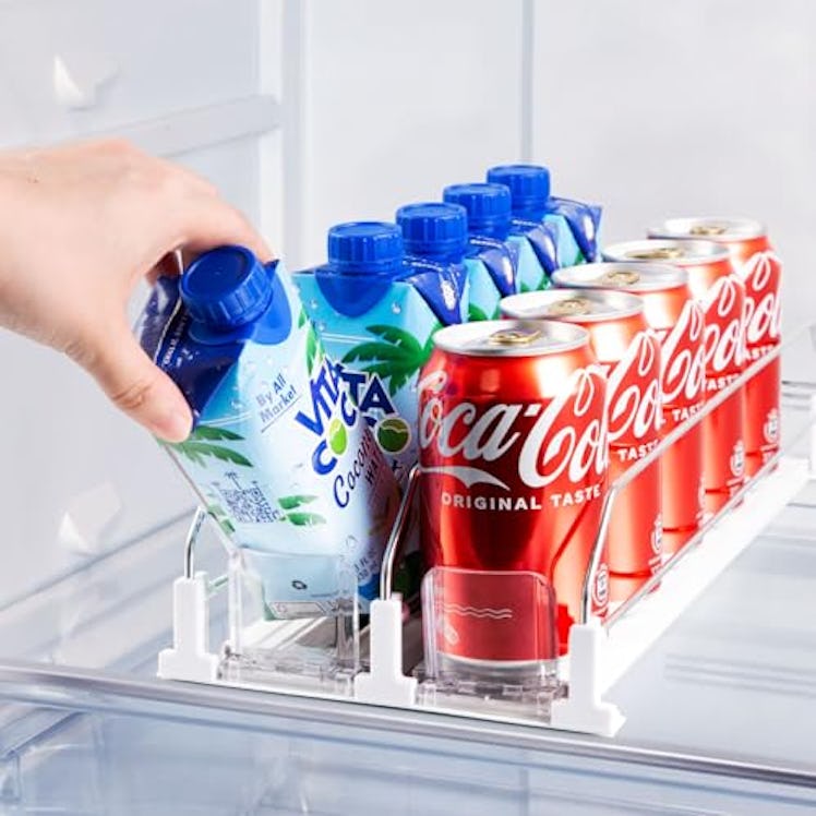 Drink Organizer for Fridge, Soda Can Dispenser for Refrigerator, Automatic Drink Dispenser for Fridg...