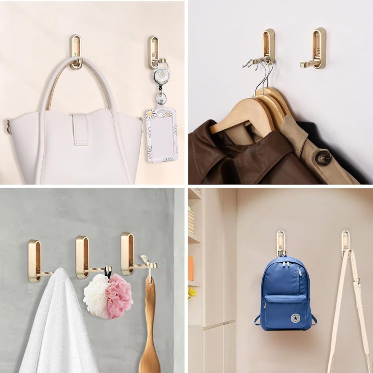  Dntorx Gold Folding Coat Hooks (2-Pieces)